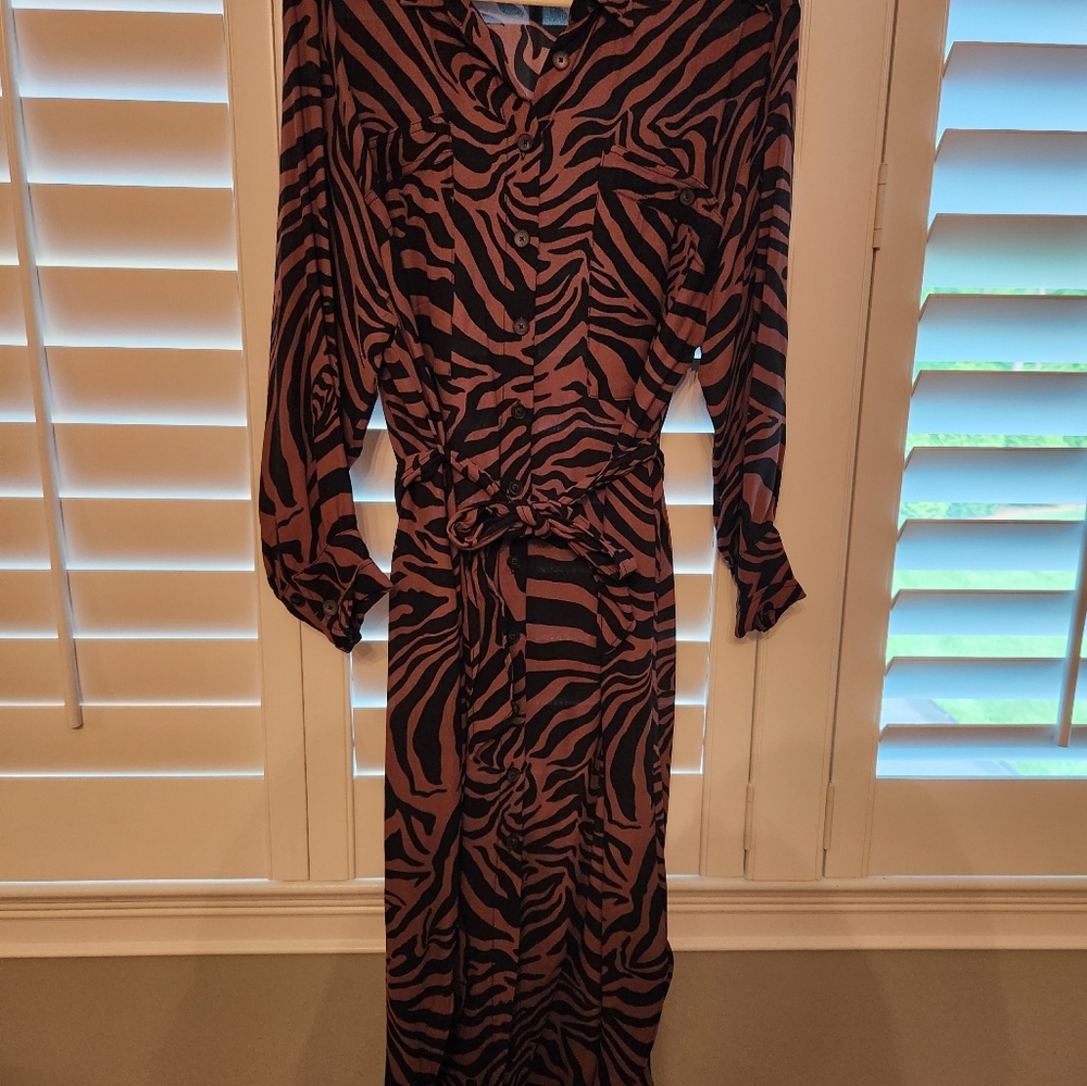 Massimo Dutti Size 10 Zebra Print Dress